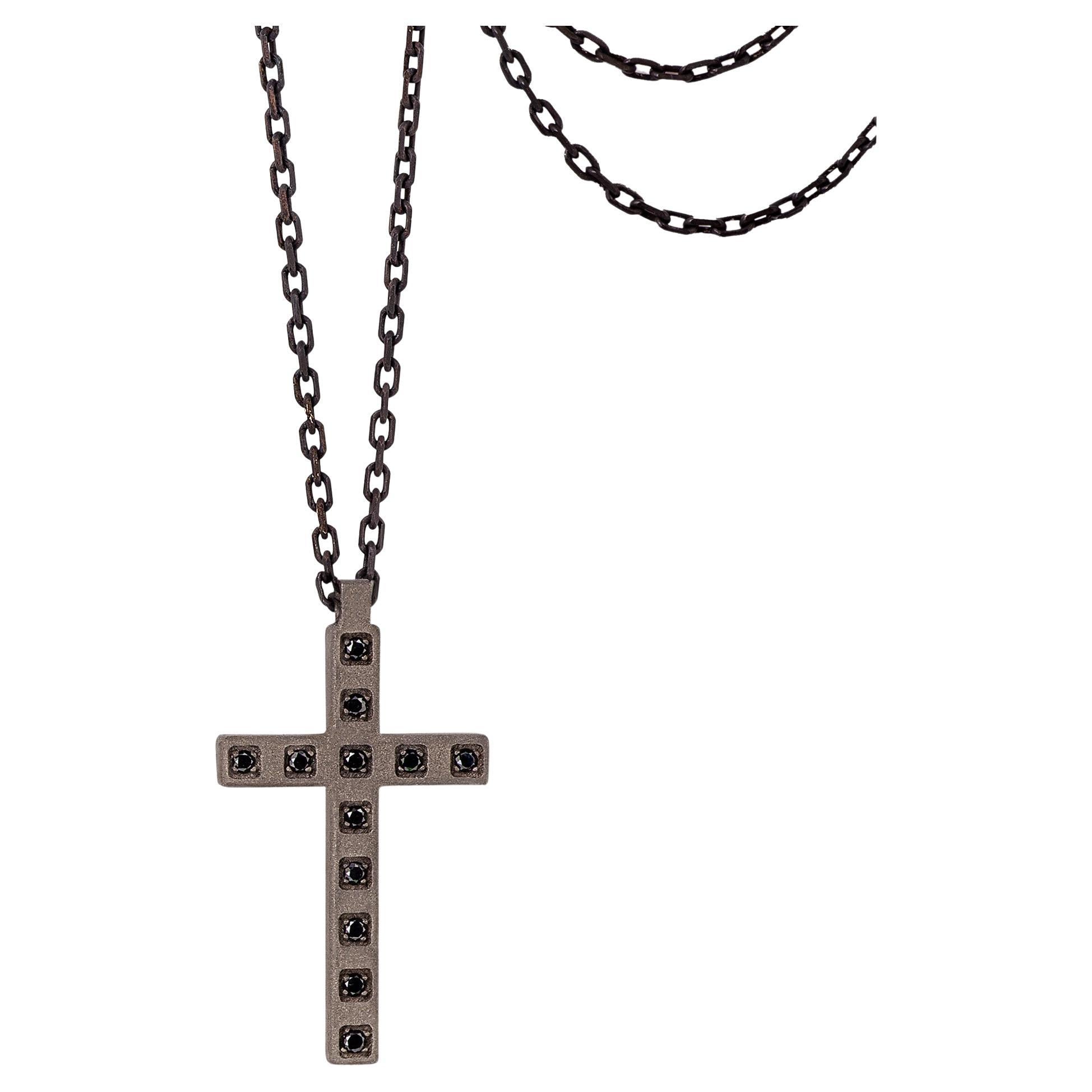 Unique GESTALT Titanium Cross Necklace with Black Carbon Fiber Inlay. –  GestaltCouture®
