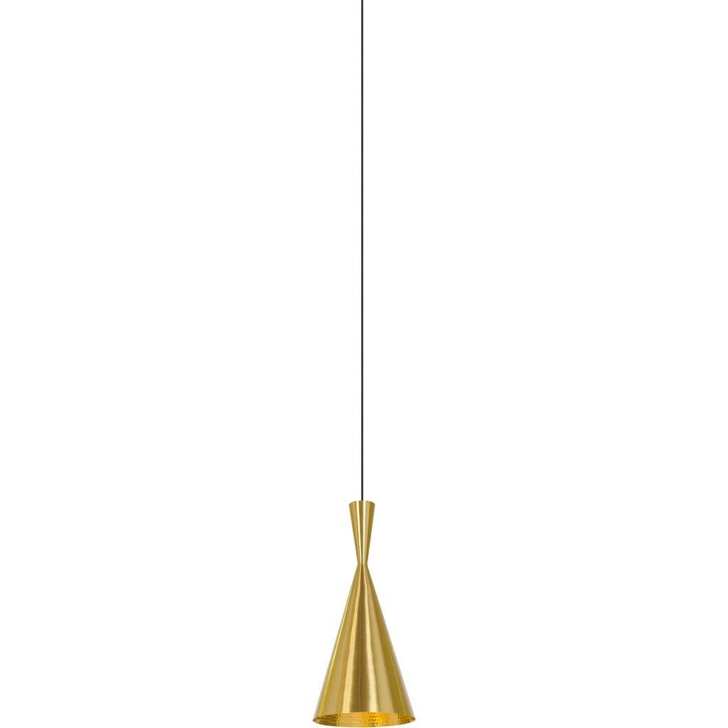 Minimaliste Lampe à suspension minimaliste haute Tom Dixon Beat en laiton martelé avec pendentif en or