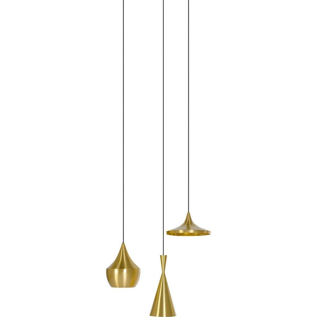 Lampe à suspension minimaliste haute Tom Dixon Beat en laiton martelé avec pendentif en or État moyen à Brooklyn, NY