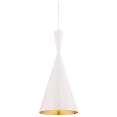 Lampe à suspension blanche minimaliste Tom Dixon Beat haute en laiton, contemporaine