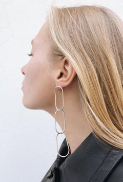 Earrings Snake Chain 18kGold-Plated Silver Large Hoop Shape Greek Earrings