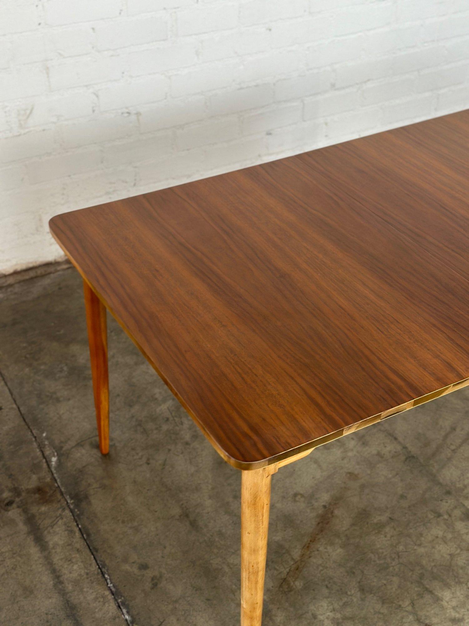 Walnut Minimal Two Tone Dining Table For Sale