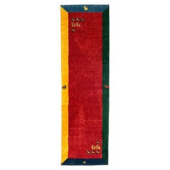 Minimal Vintage Gabbeh Runner, c. 1950-1960's
