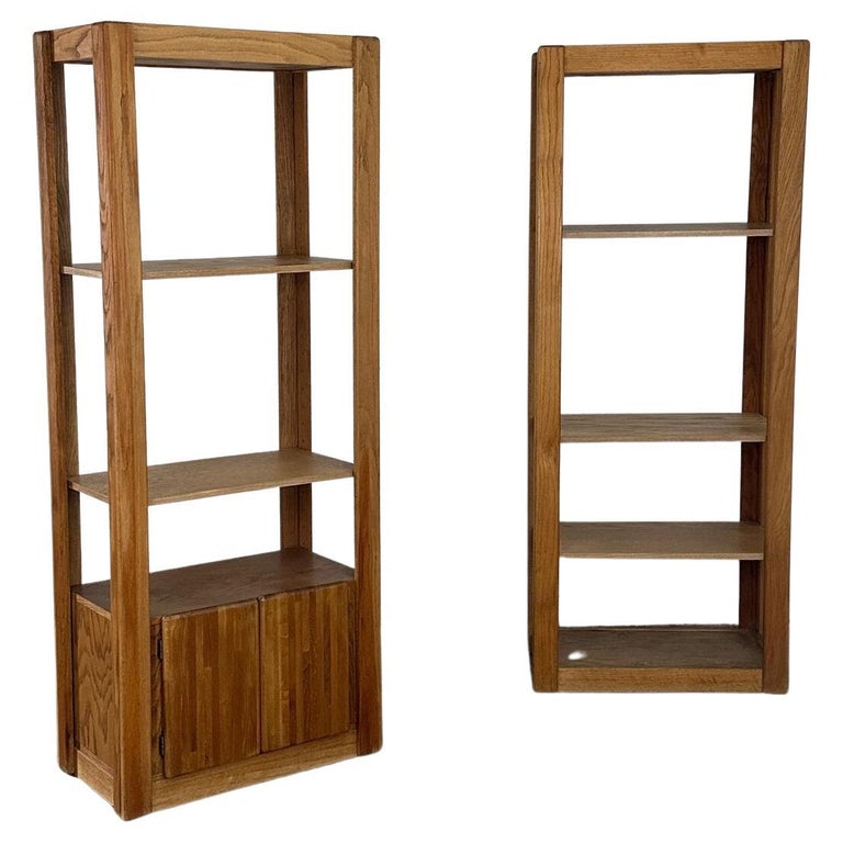 Minimal vintage oak shelving sold separately For Sale at 1stDibs
