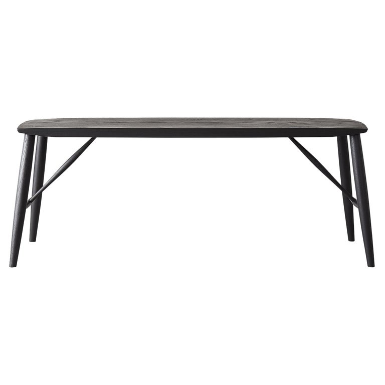 Minimal 42" Blackened Ash Bench by Coolican & Company For Sale