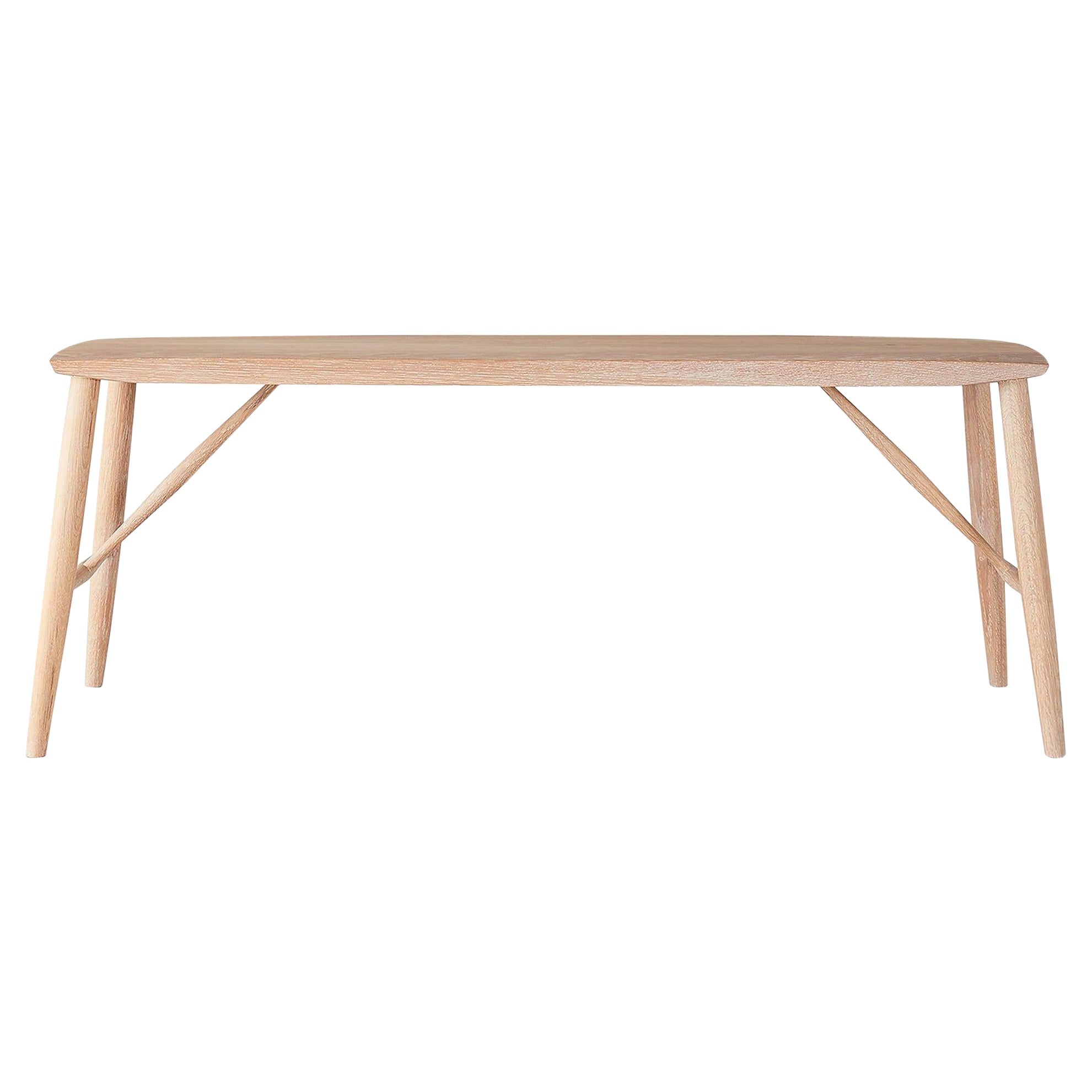 Minimal White Oak Bench by Coolican 
Company For Sale