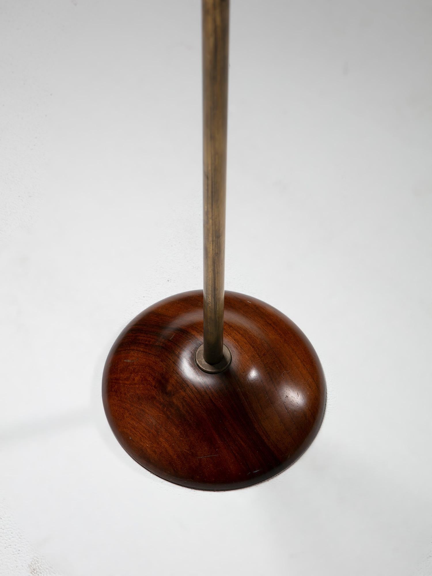 Minimal Wood and Brass Door Stop, Italy, 1960s In Good Condition For Sale In Milan, IT