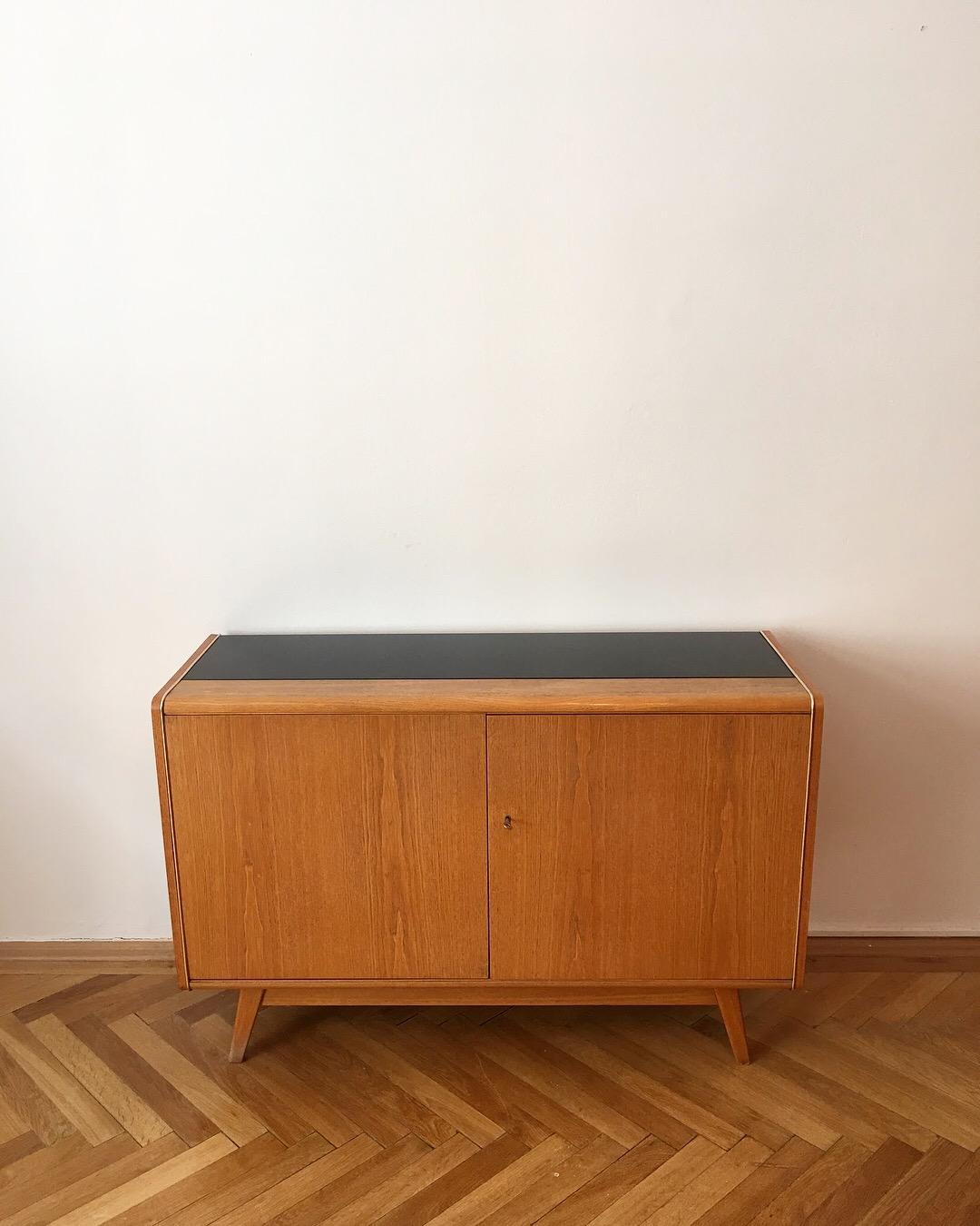 Czech Minimal Wooden Sideboard from Jitona, 1960s For Sale
