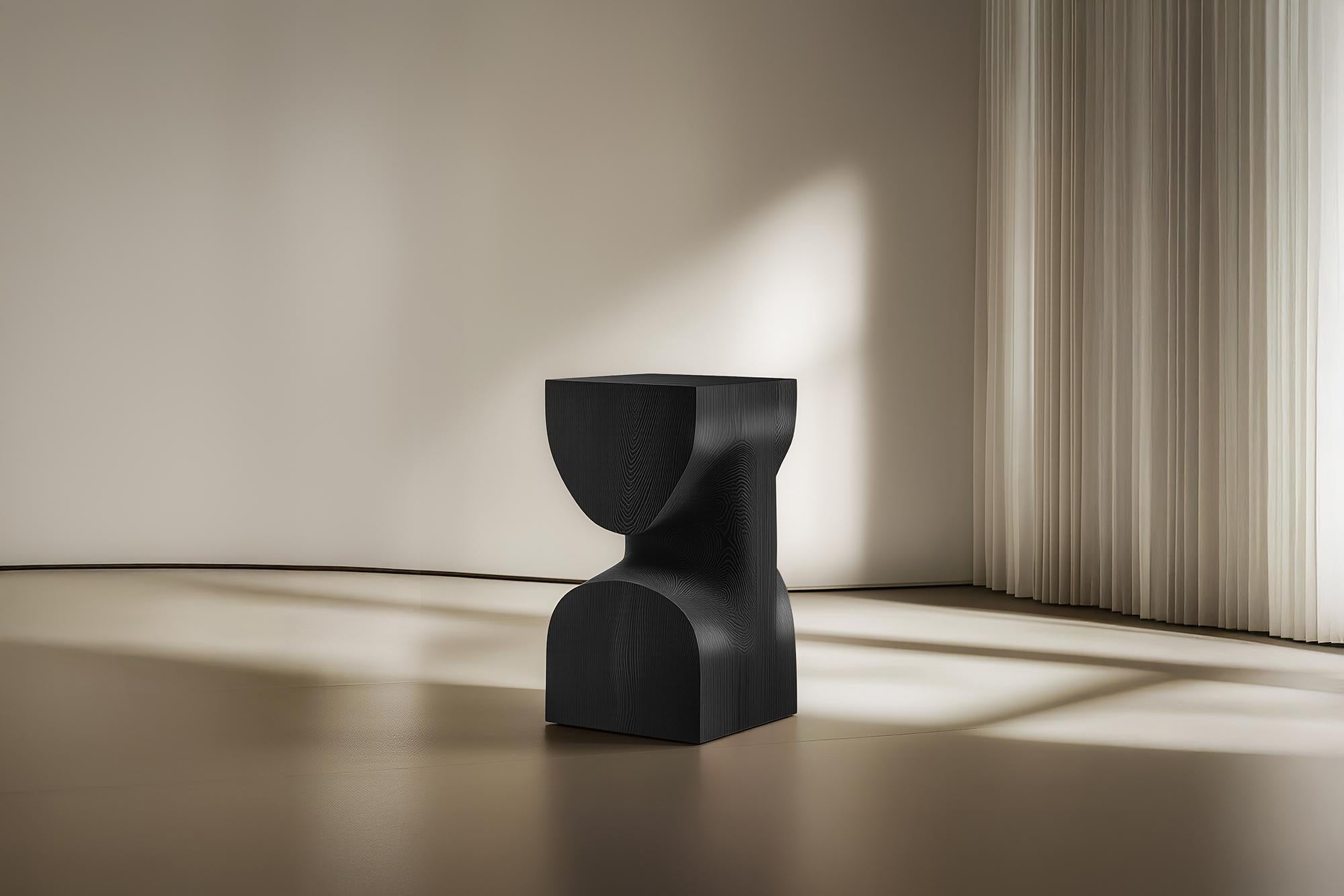 Mexican Minimal Wooden Socle No76 Side Table, Designed by Joel Escalona For Sale