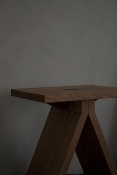 Minimal Wooden Stool "Boel" Made in Solid White Oak