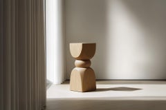 Minimal Wooden Stool Socle No96, Solid Wood Interior by Joel Escalona