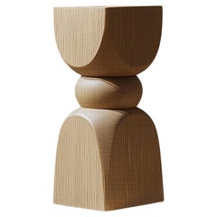 Minimal Wooden Stool Socle No96, Solid Wood Interior by Joel Escalona