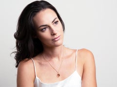 Minimalism 18k Solid Gold Natural Rock Crystal Orb Talisman Pendant Necklace