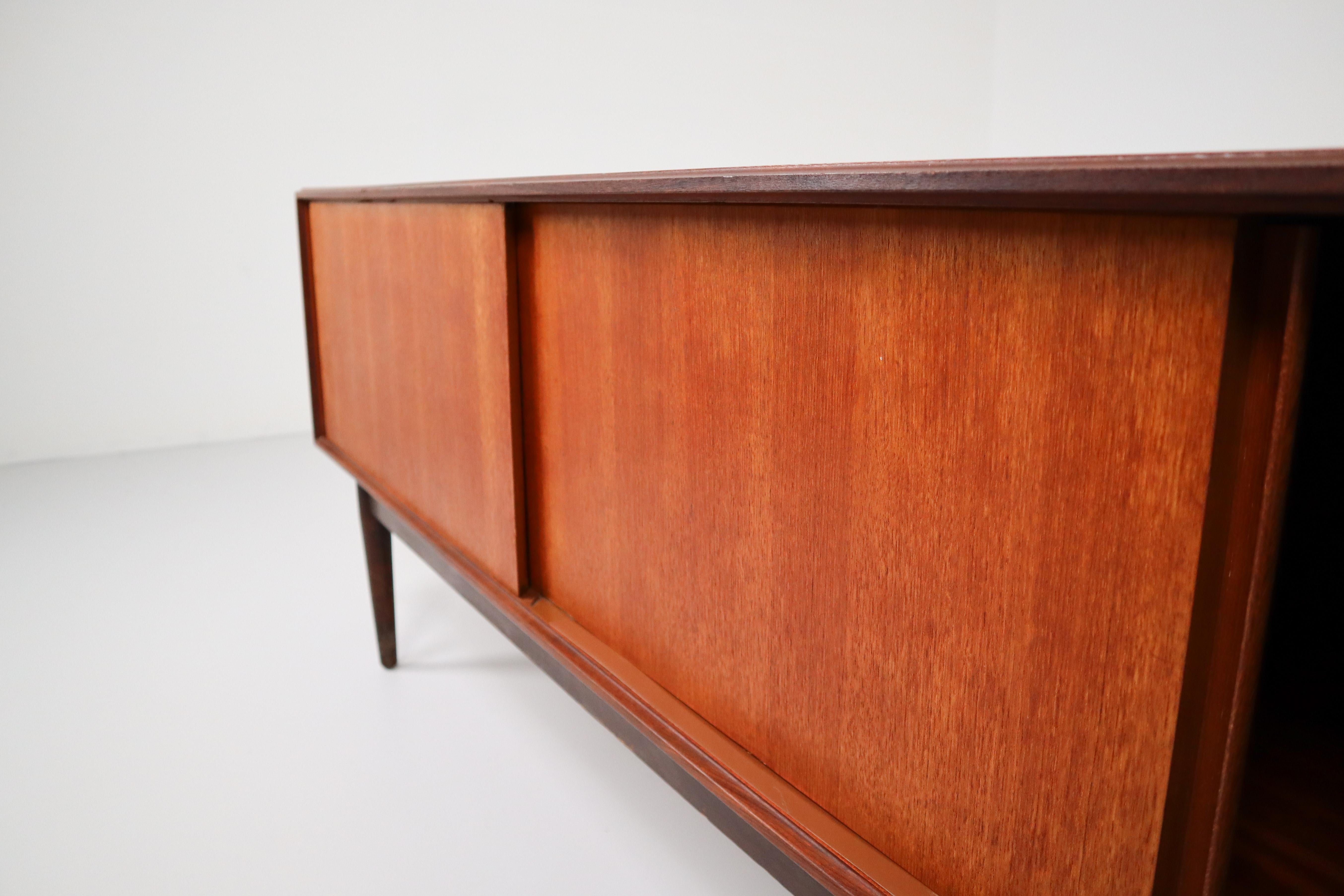 Danish Minimalism Teak Sideboard or Credenza from the 1960s, Made in Denmark