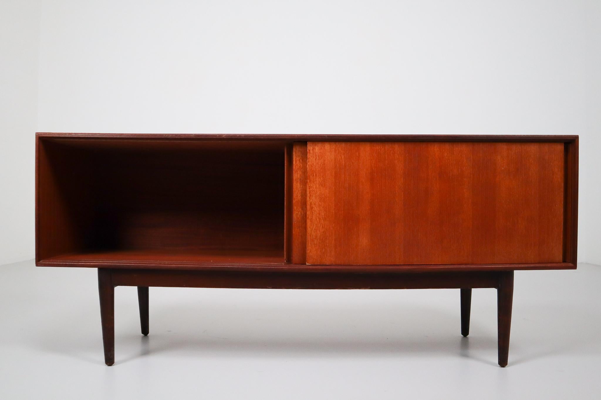 Minimalism Teak Sideboard or Credenza from the 1960s, Made in Denmark In Good Condition In Almelo, NL