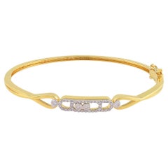 Bracciale Bange minimalista con diamanti naturali da 0,34 carati SI/H in oro giallo da 18 carati