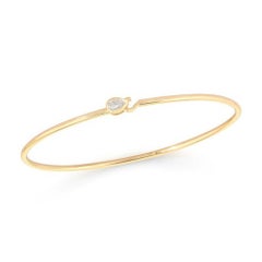 Minimalist 14K (or 18k upon request) Yellow Gold Pear Shaped Emerald Bracelet