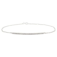 Minimalista Oro blanco macizo de 14 quilates  Pulsera con cadena de diamantes The Row para mujer