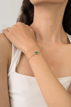 Minimalist 14K Yellow Gold Emerald Pear Cut Curb Chain Bracelet 1.85Ct