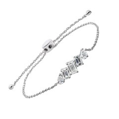 Minimalistisches 1,67 Karat SI Reinheit H Farbe Diamant Verstellbares Armband 18k Weißgold