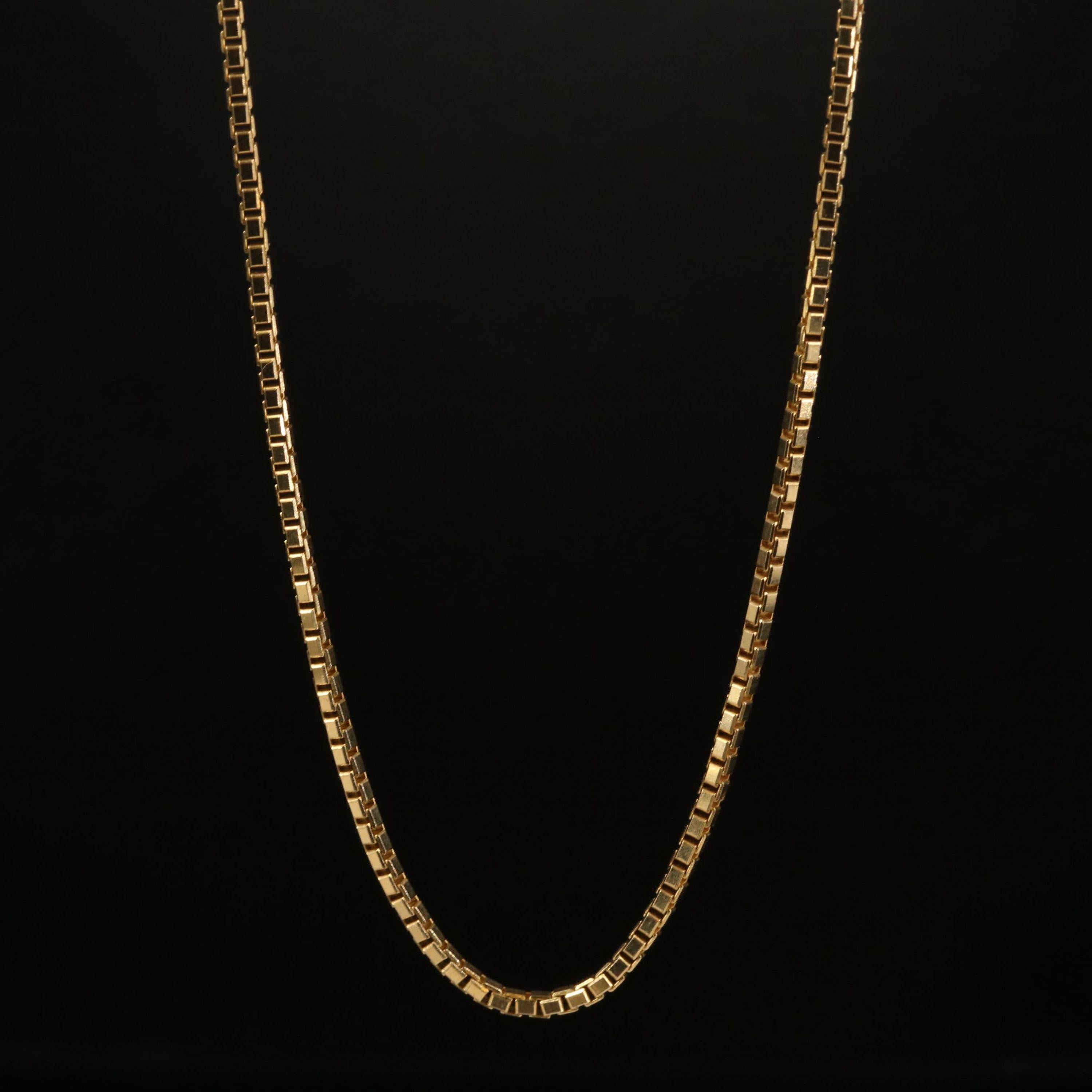 Modern 18K Yellow Gold Box Chain Necklace, Unique Gold Chain Necklace For Her, - Gold Necklace, Anniversary Gift, Wedding Gift 
 
 Item Description
 → Handmade, Made to order
 → Material: SOLID 18K/18K GOLD
 
 
 Item Details :
 
 Materials: 18K