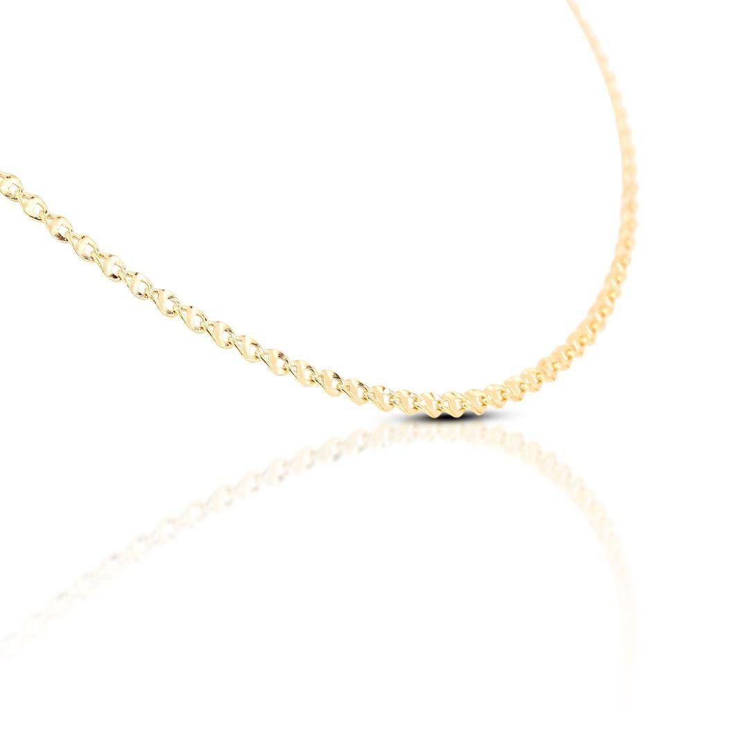 Minimalist 18K Yellow Gold Chain Necklace In New Condition For Sale In רמת גן, IL