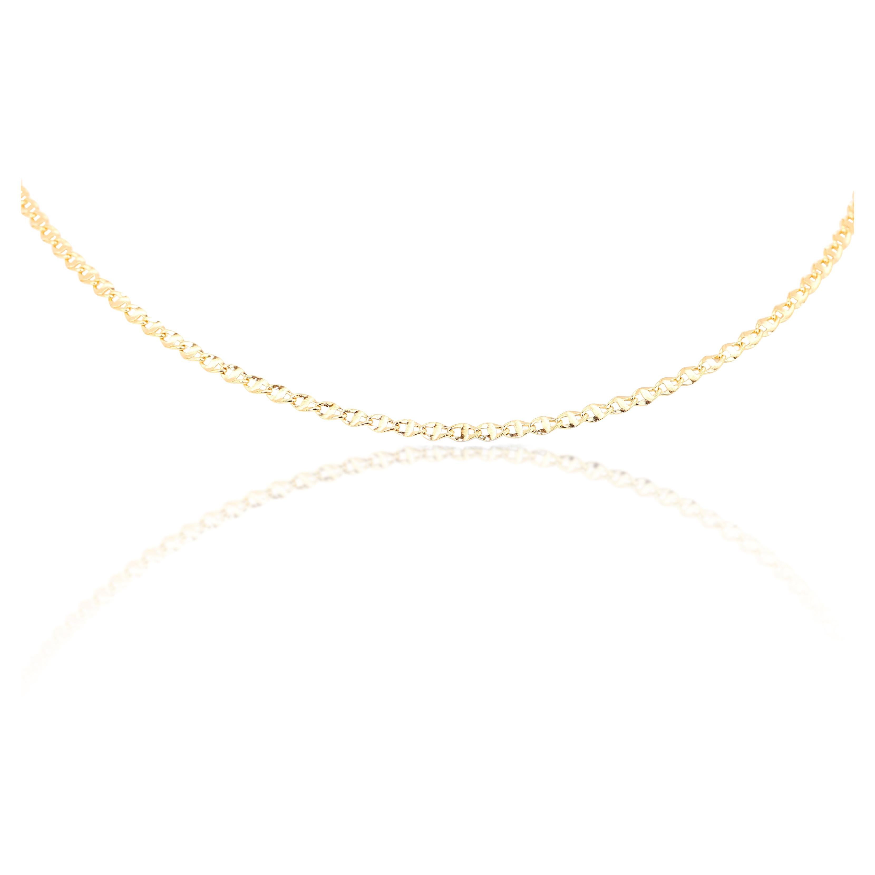 Minimalist 18K Yellow Gold Chain Necklace For Sale