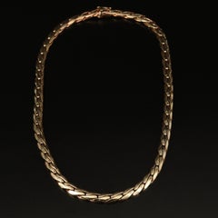 Minimalist 18K Yellow Gold Link Necklace, Gold Link Necklace