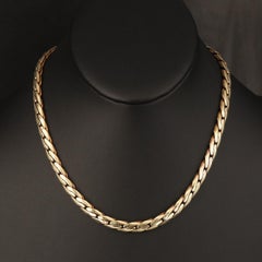 Minimalist 18K Yellow Gold Link Necklace, Gold Link Necklace