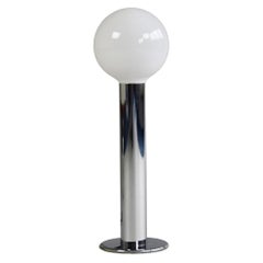 Vintage Minimalist 1970s Italian Chrome Cylinder Table Lamp