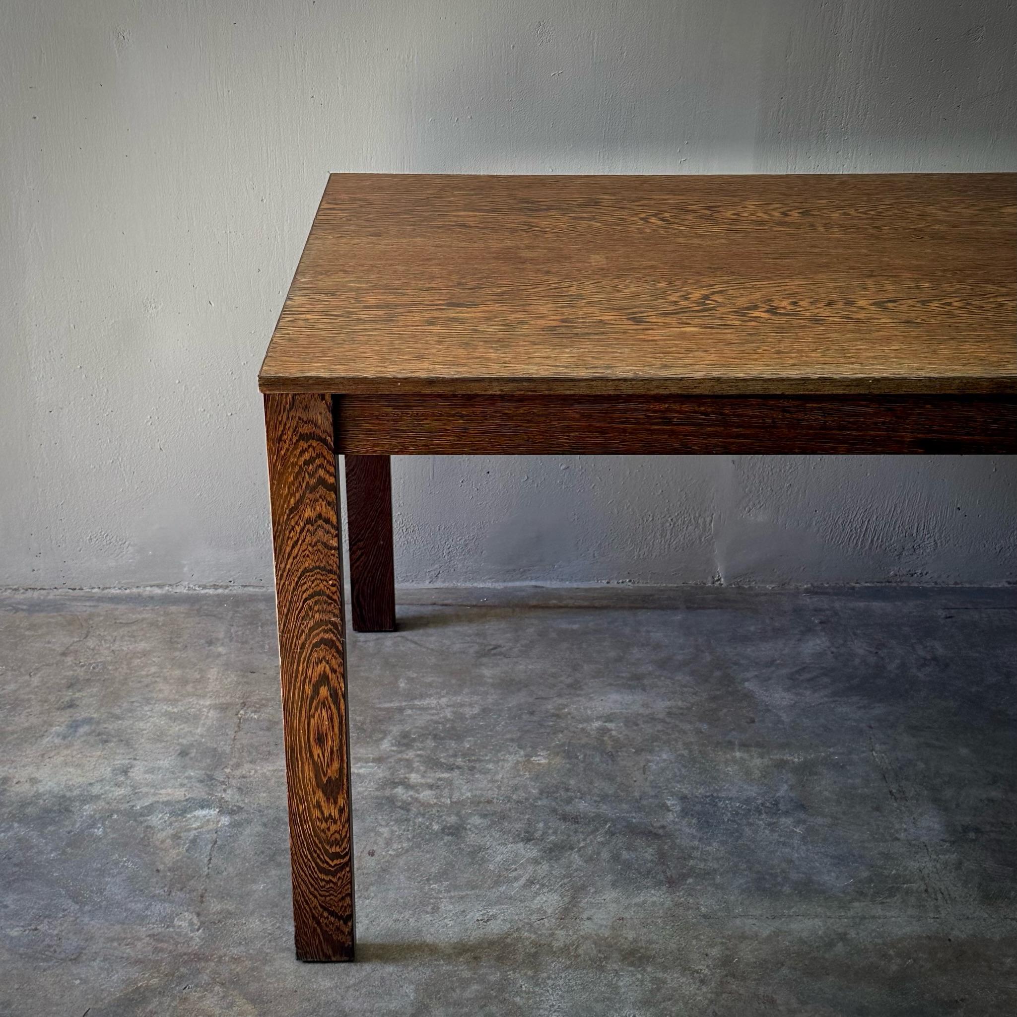 Late 20th Century Minimalist 1970s Wenge Wood Table or Desk For Sale