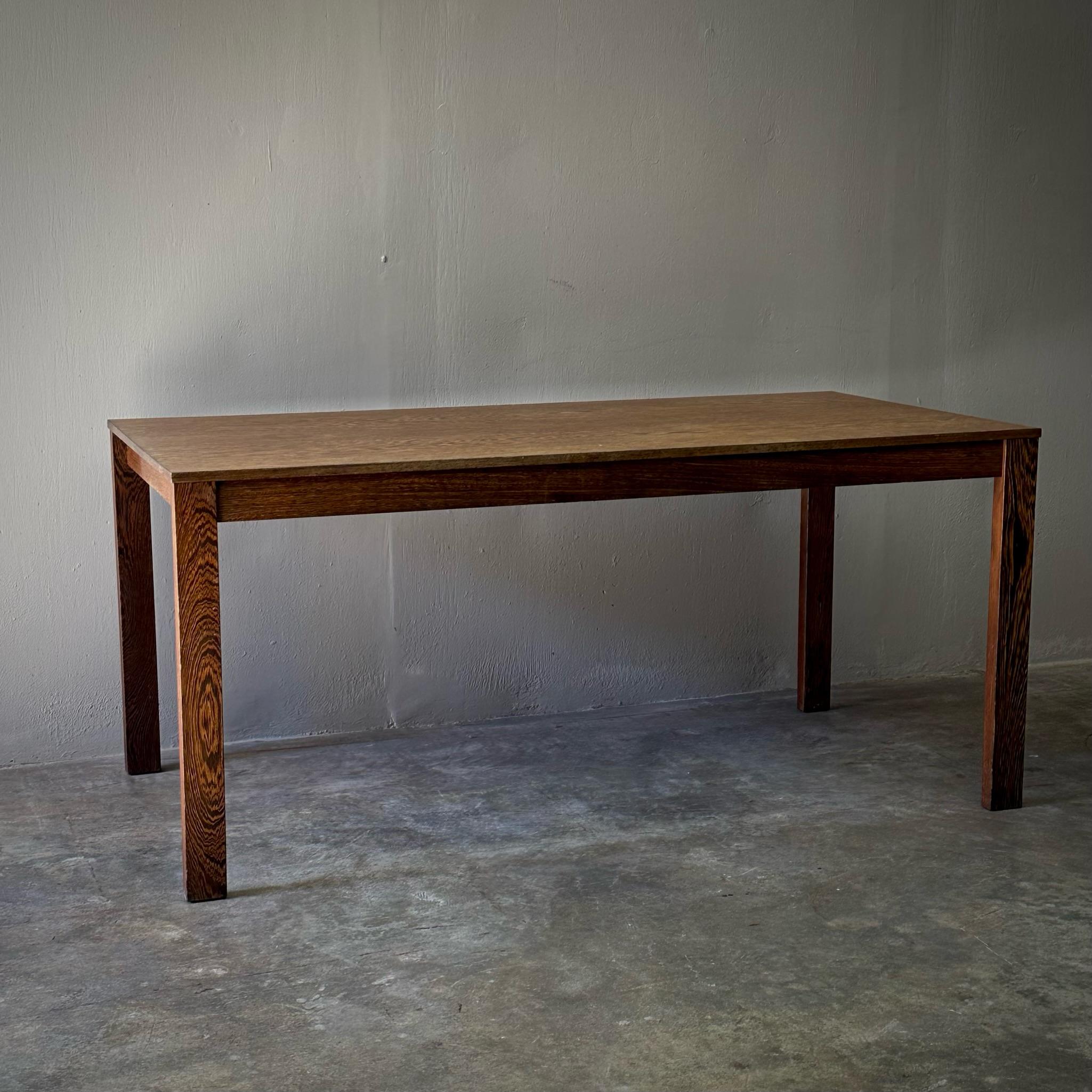 Minimalist 1970s Wenge Wood Table or Desk For Sale 1