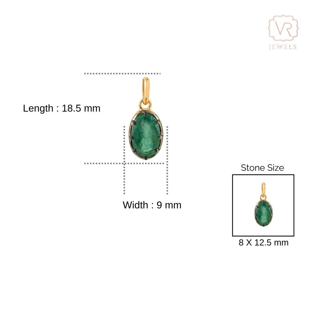 Pendentif solitaire en or jaune 18K avec émeraude naturelle ovale de 3,81 ct en vente 5