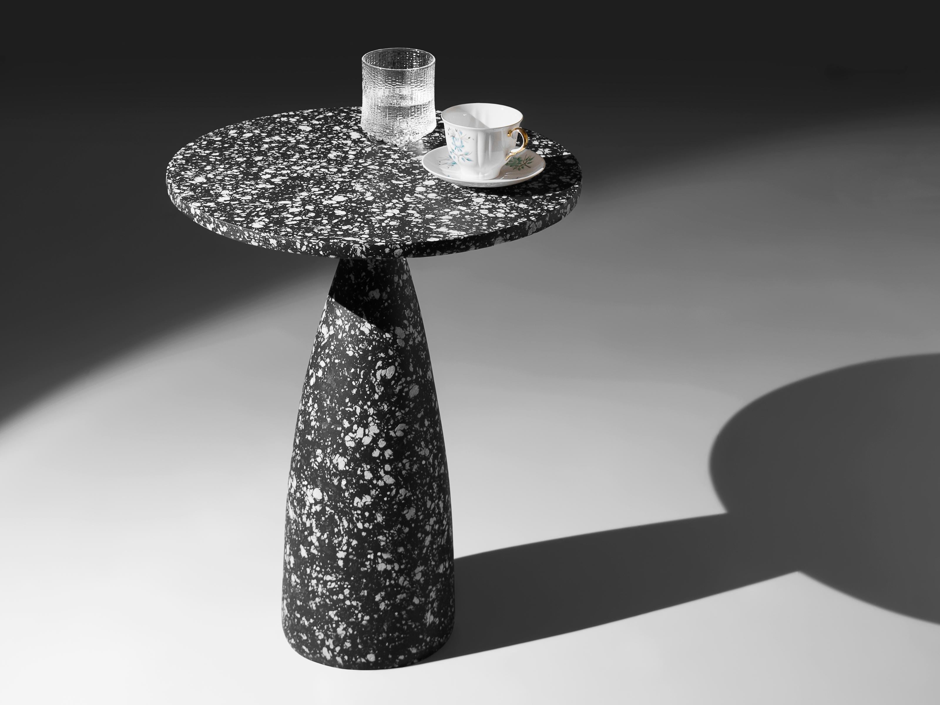 Other Minimalist 40 Mottled Black Side Table by Donatas Zukauskas For Sale