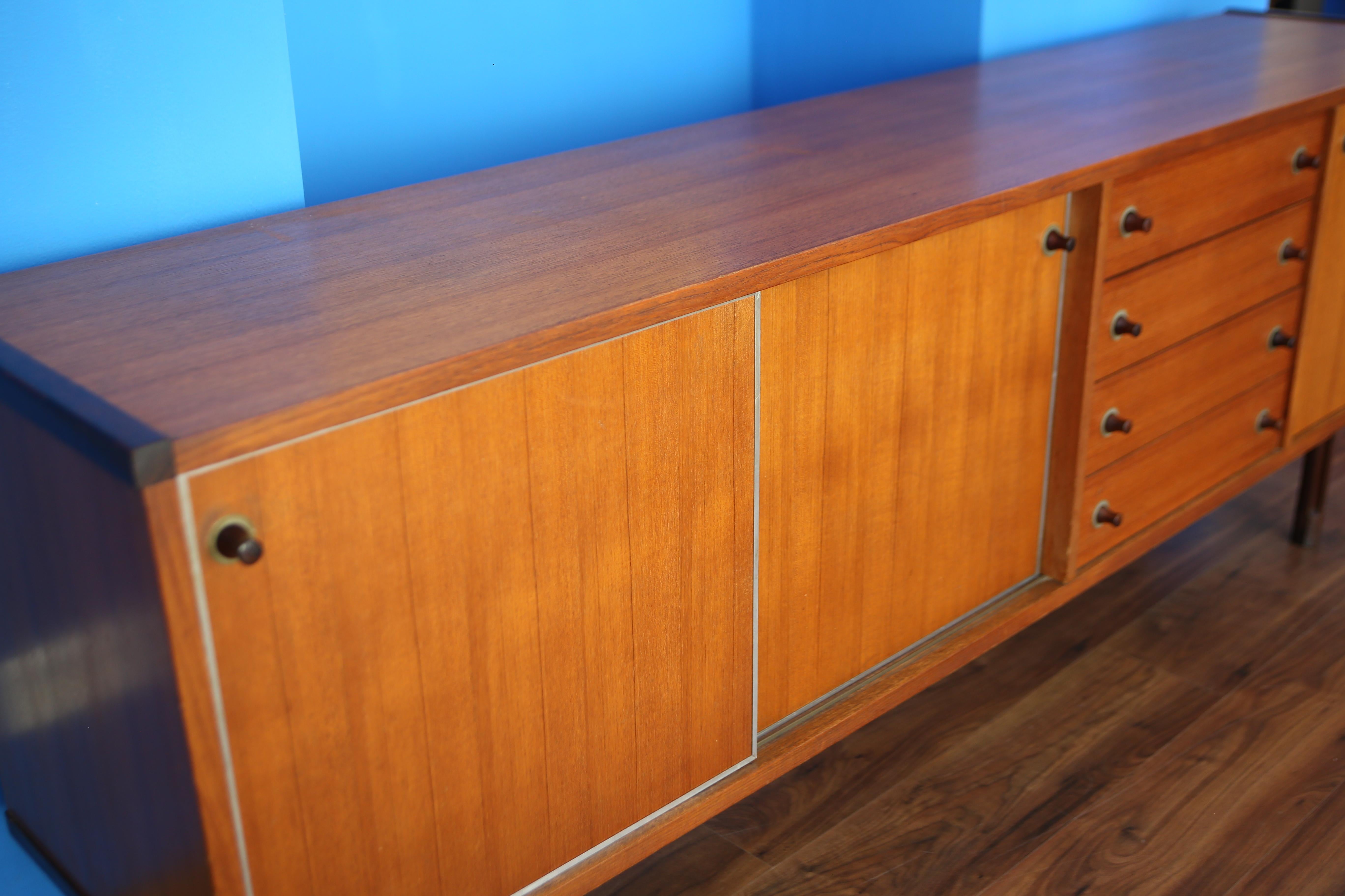 Mid-Century Modern Minimalist 60s sideboard produced by Faram For Sale