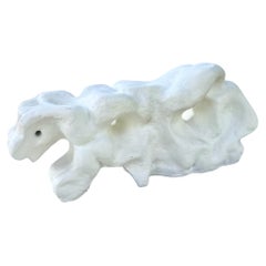 Scultura astratta minimalista in gesso strutturato