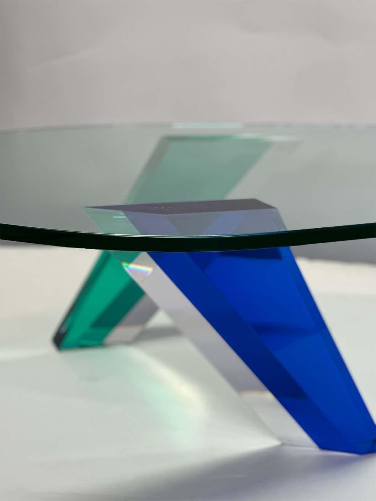 American Minimalist Acrylic Coffee Table by Vasa Mihich For Sale