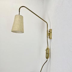 Minimalist Adjustable Swing Arm counterweight Brass Wall Light, Germany 1950s