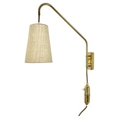 Minimalist Adjustable Swing Arm counterweight Brass Wall Light, Germany 1950s