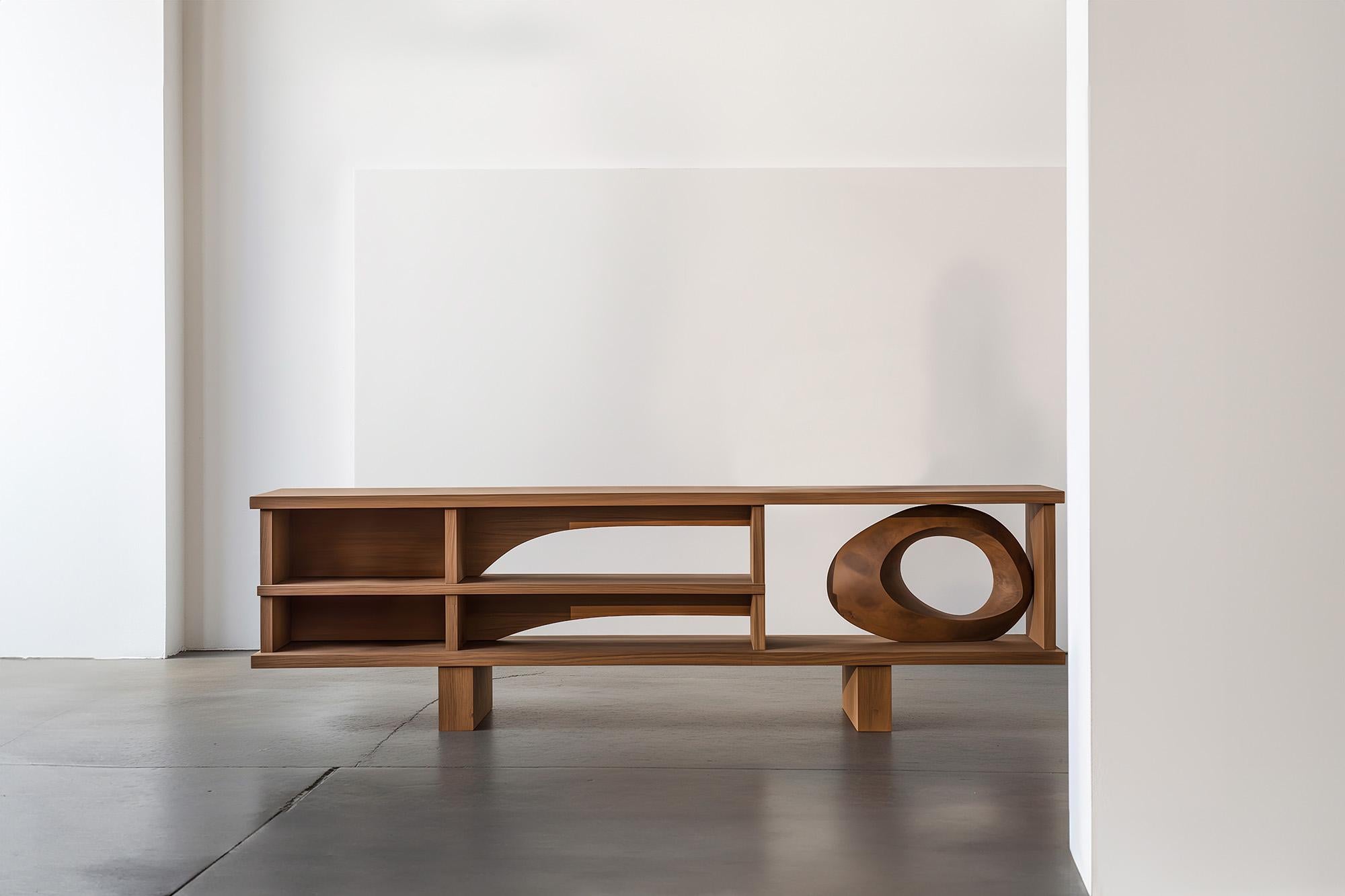 Mid-Century Modern Minimalist Aesthetic Console 5, Solid Wood, Sereno by NONO, Decorative Art For Sale