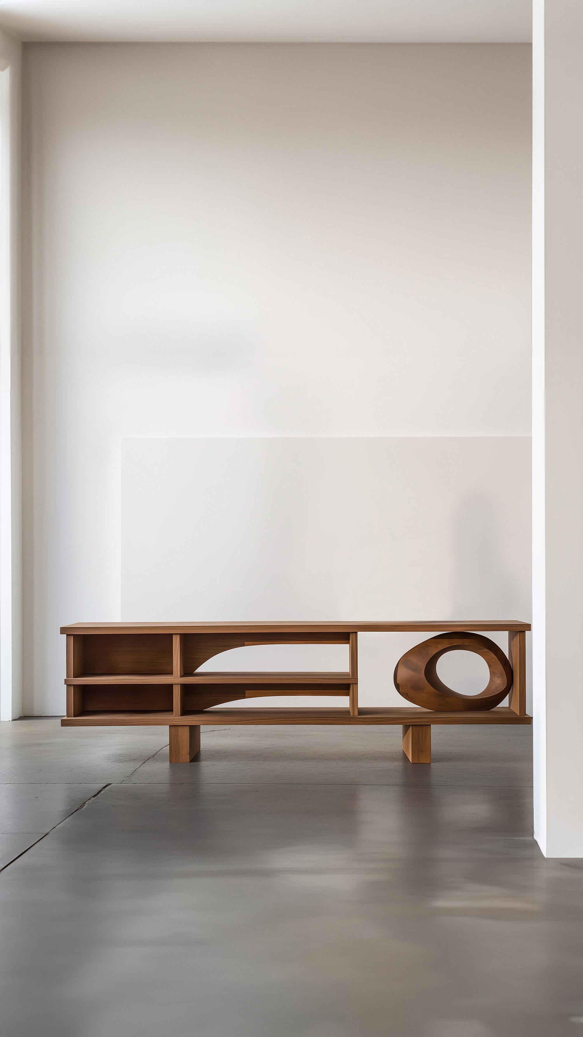Mexican Minimalist Aesthetic Console 5, Solid Wood, Sereno by NONO, Decorative Art For Sale