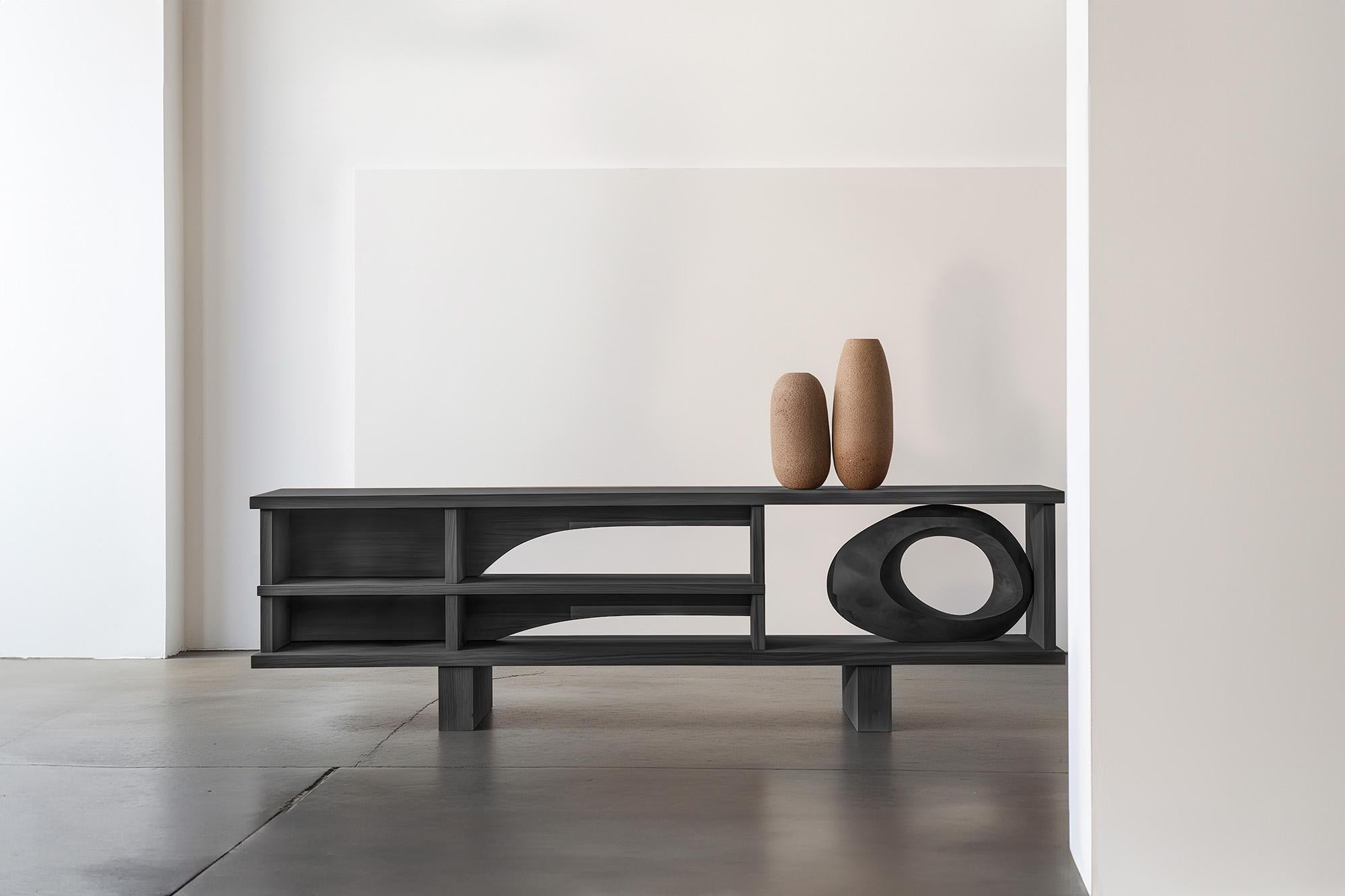 Contemporary Minimalist Aesthetic Console 5, Solid Wood, Sereno by NONO, Decorative Art For Sale