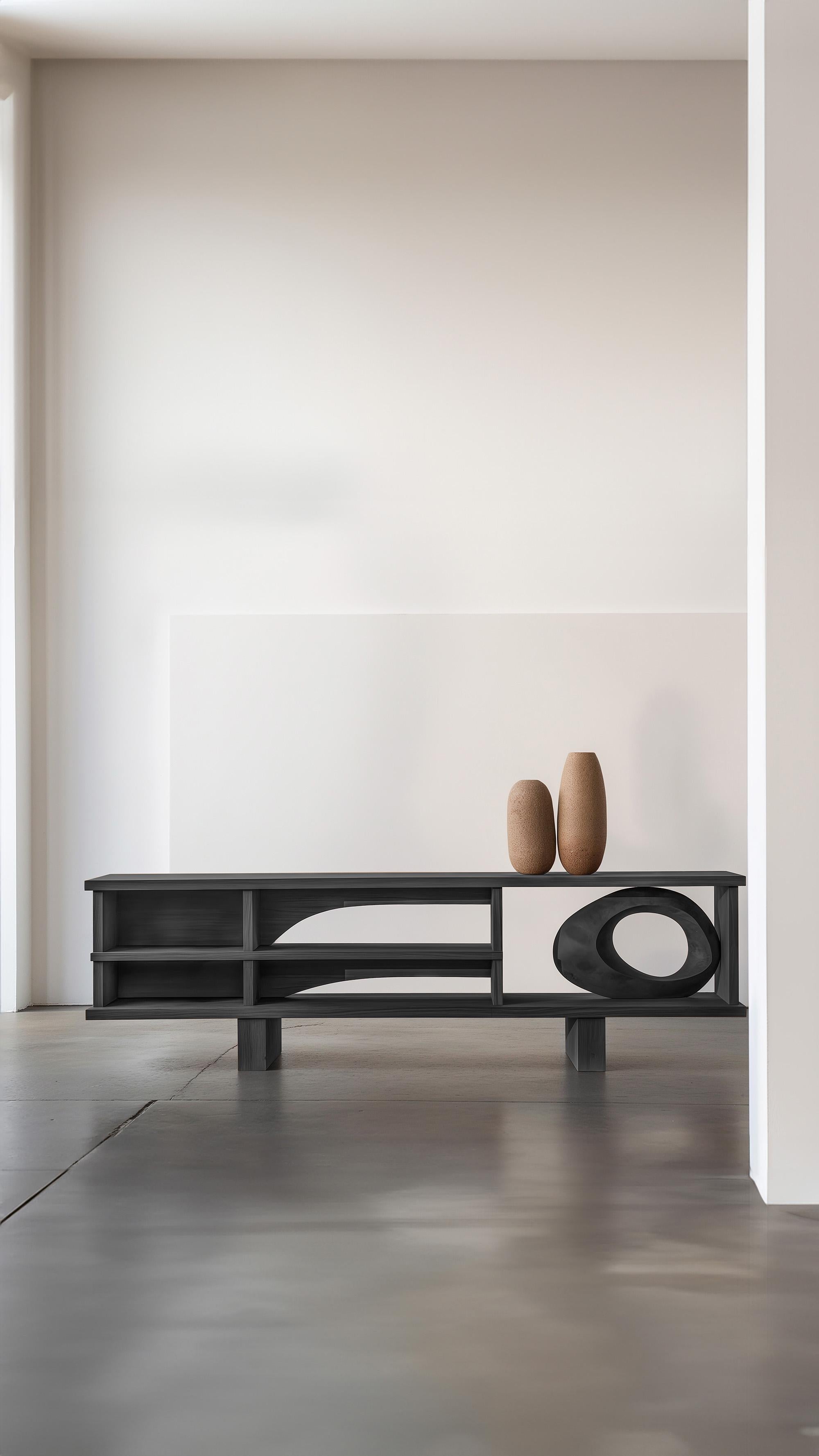 Minimalist Aesthetic Console 5, Solid Wood, Sereno by NONO, Decorative Art For Sale 1