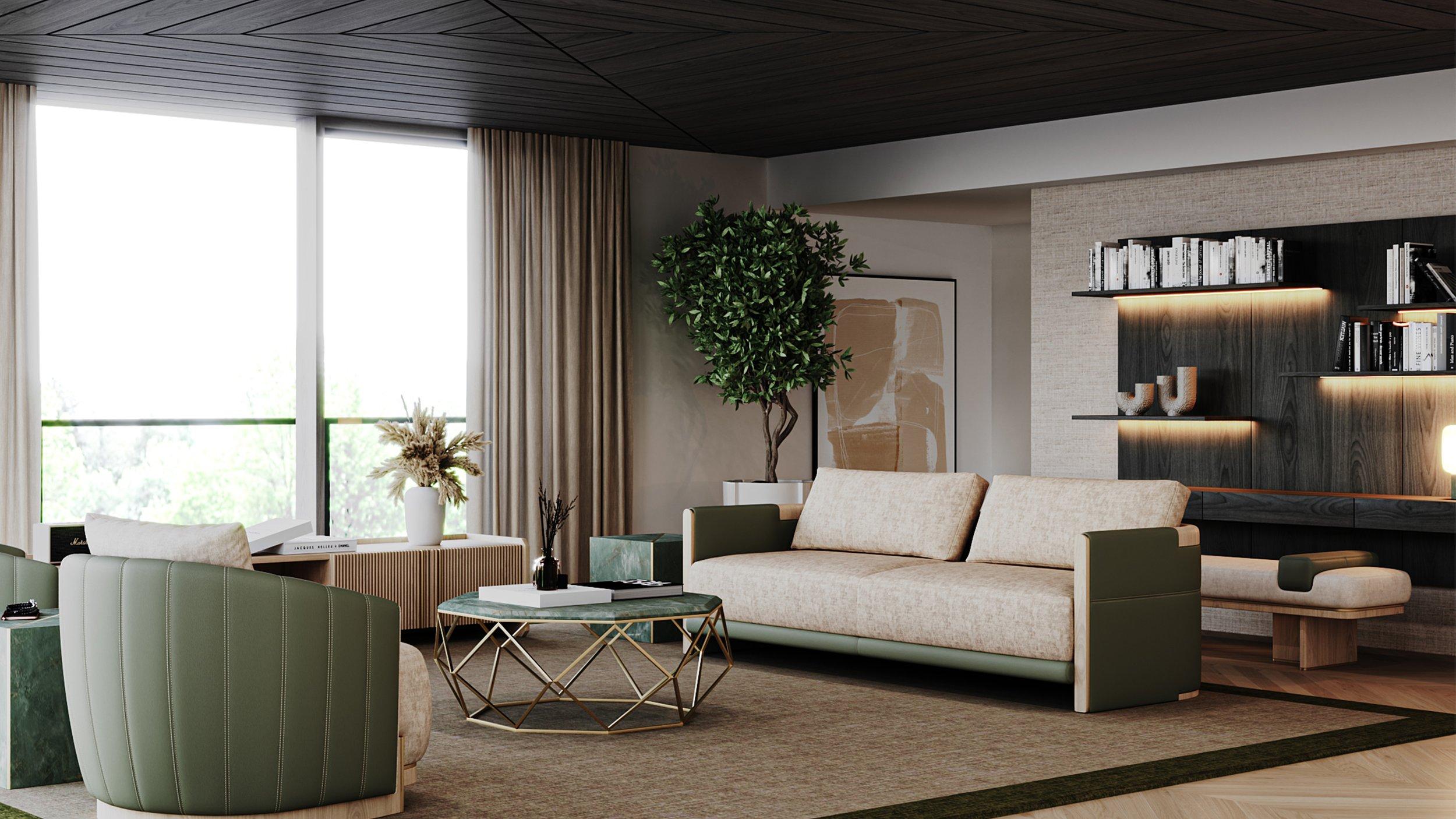 Sofá minimalista de aliso de Elbra Home Cepillado en venta