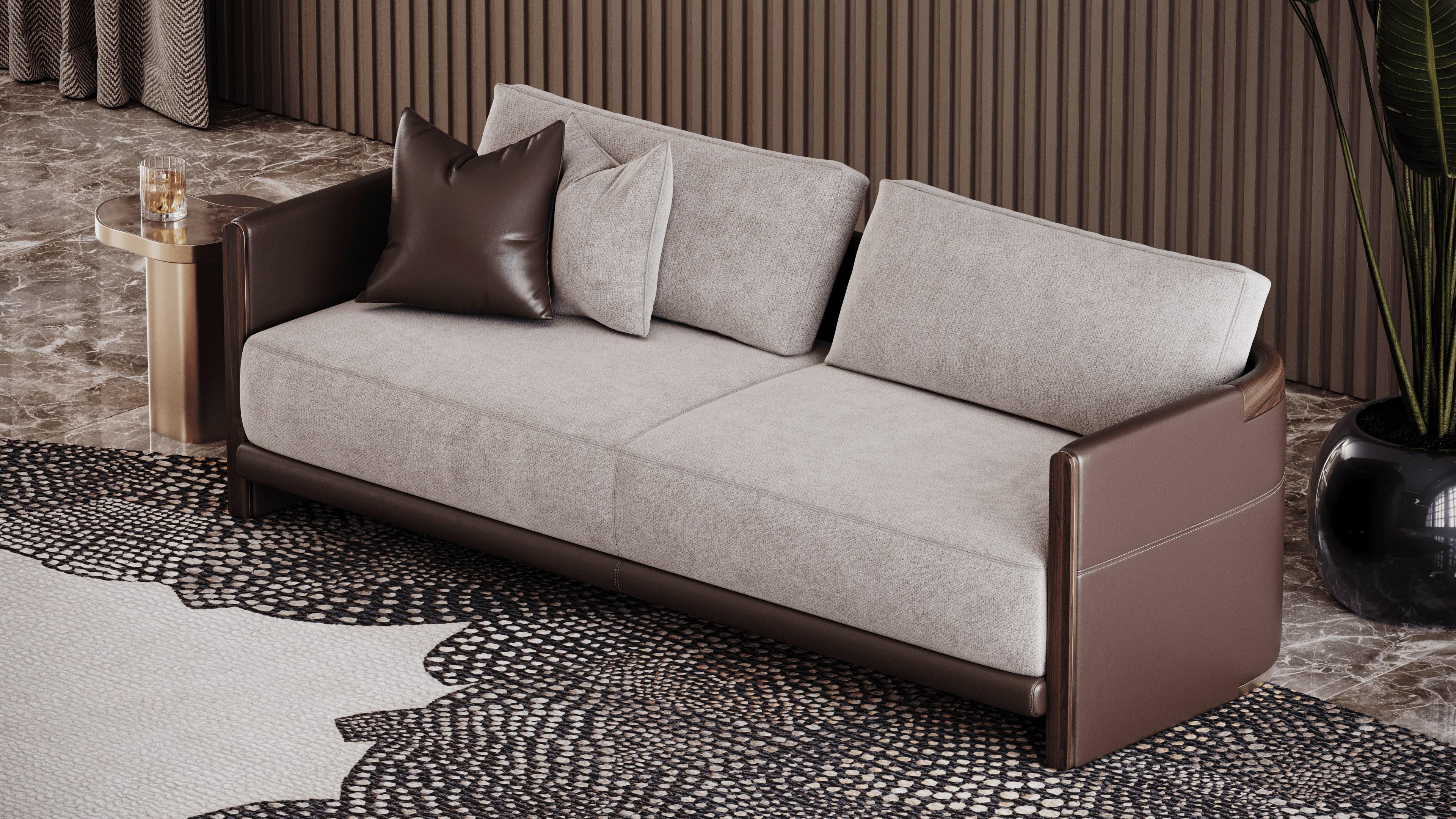 Alder sofa seamlessly marries modern comfort with the timeless appeal of natural wood, creating a piece that is both stylish and enduring. Named after the sturdy and elegant alder tree, this sofa features beautifully crafted wooden details that
