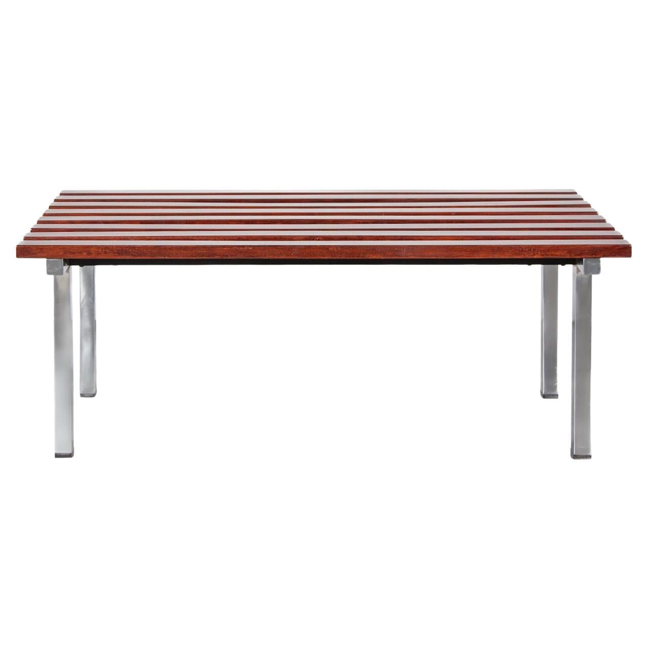 Minimalist Alfred Hendrickx Slatted Bench, 1960s, Belgium Design For Sale