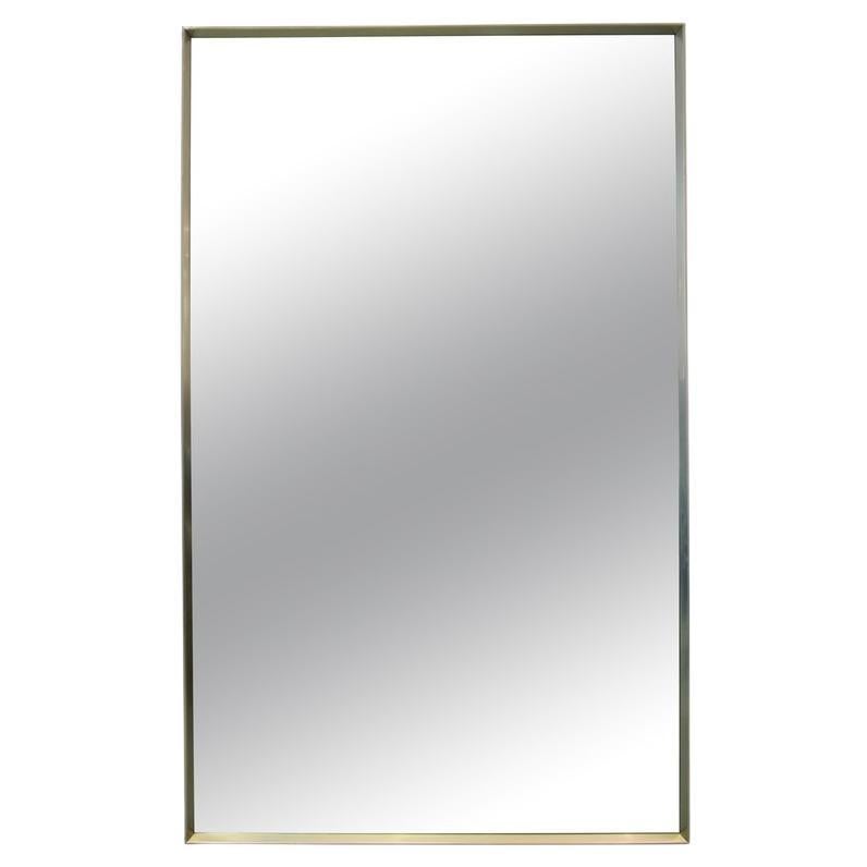 Minimalist Aluminum Dovetailed Wall Mirror by Hart Mirror Plate Company For Sale