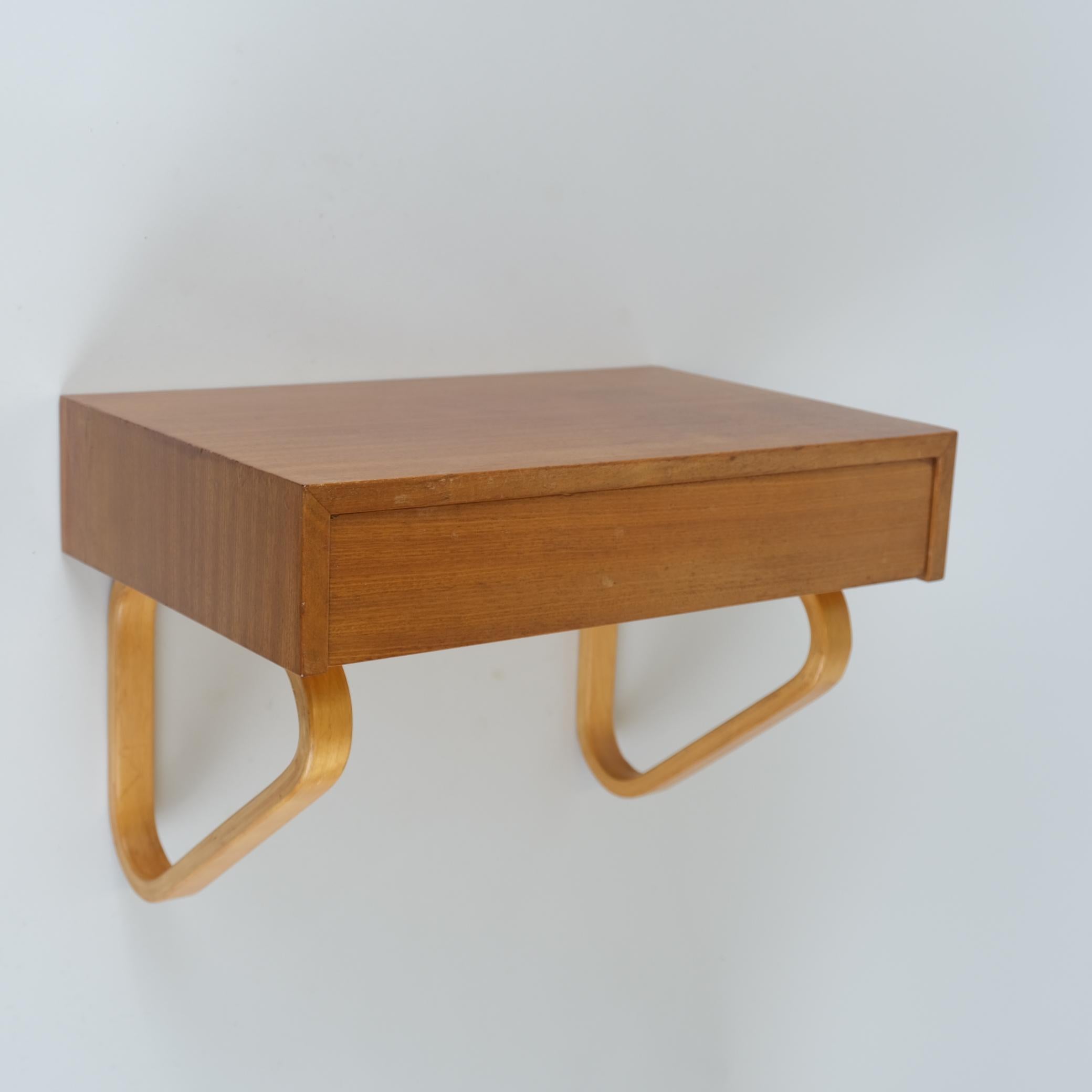 Finnish Minimalist Alvar Aalto Drawer Wall Shelf Model B 114, 1950s for Artek For Sale