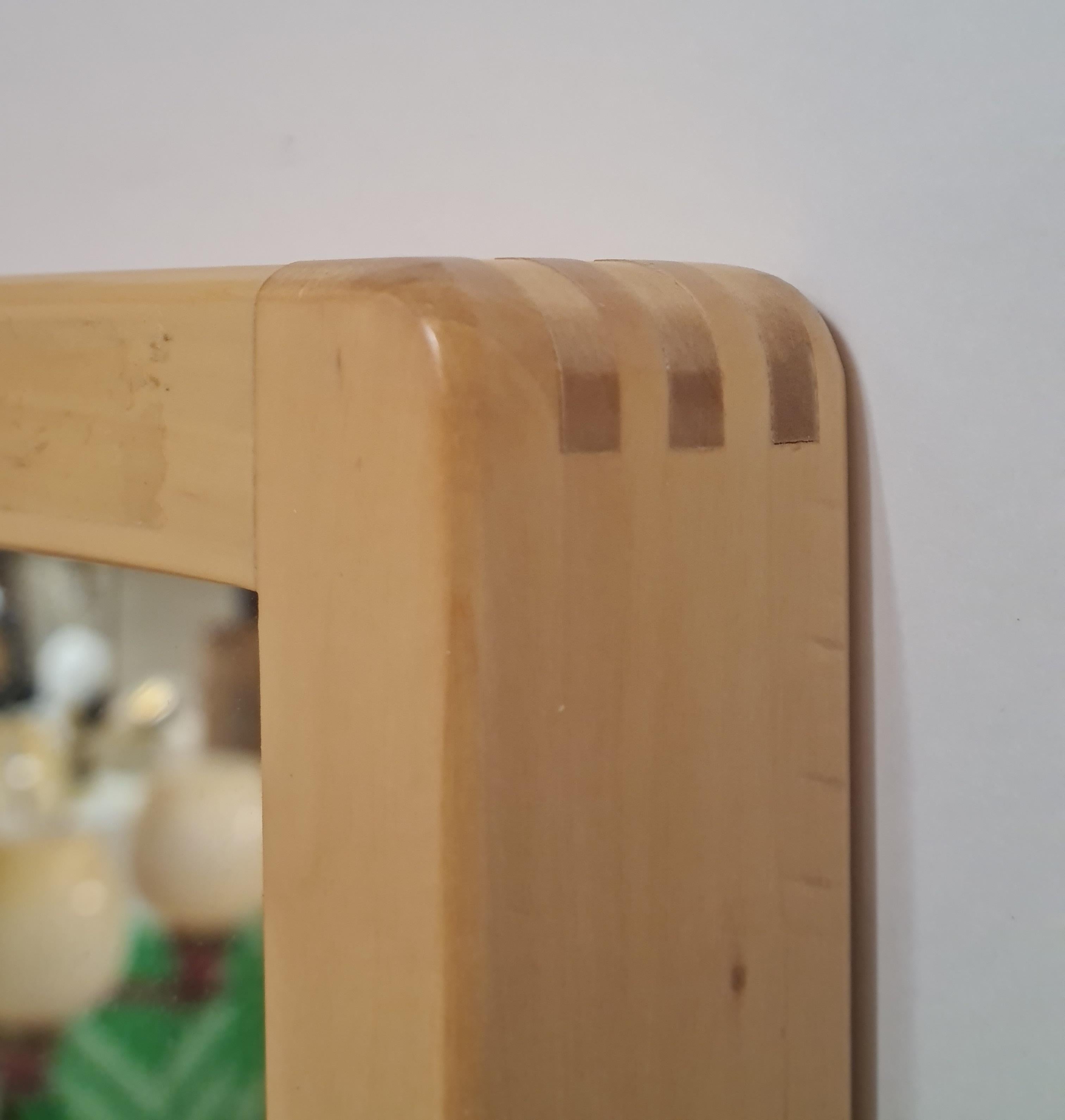 Mid-20th Century Minimalist Alvar Aalto Large Mirror in Birch, Artek 1960s For Sale