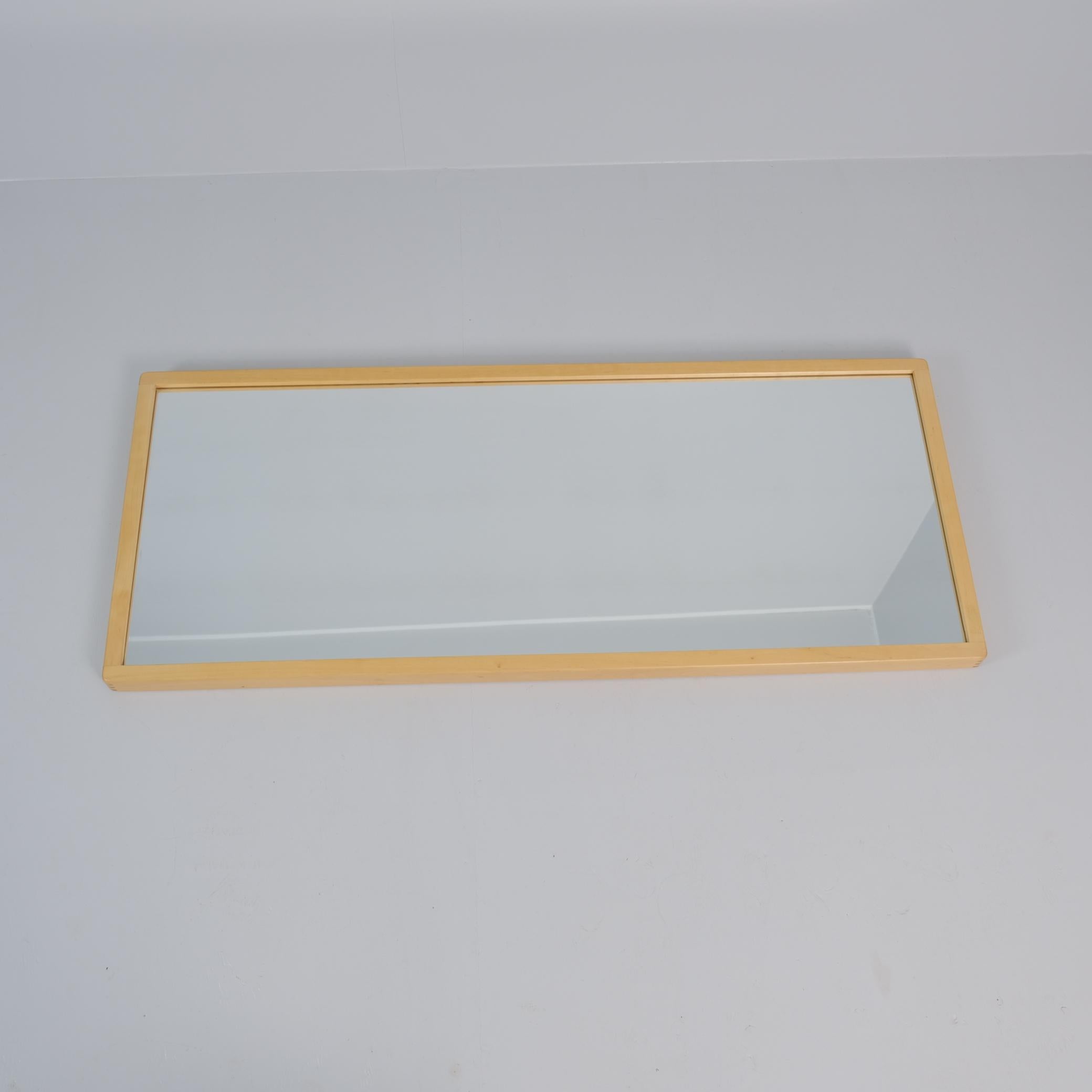 Mid-Century Modern Minimalist Alvar Aalto Large Mirror in Birch, Artek 1960s For Sale